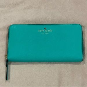 Kate Spade Teal Zip-Around Wallet